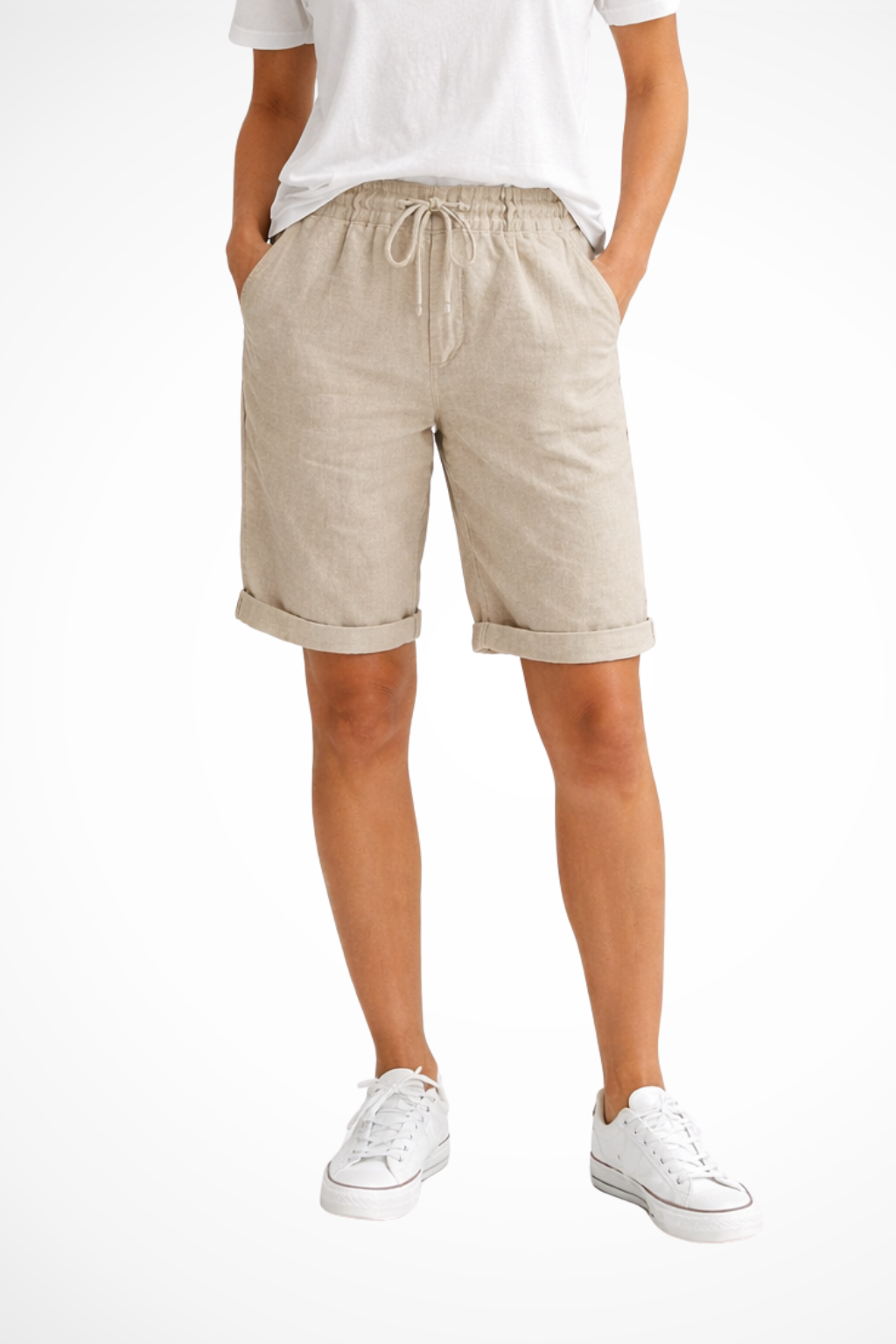 Pantalon Capri en lin coupe décontractée pour femme – Léger et confortable, idéal au quotidien
