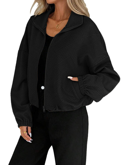 Women's stand-collar baseball jacket - Sporty and practical