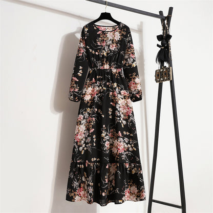 Robe Fleurie Polyvalente en Mousseline pour Femme – Style Élégant à Col Rond