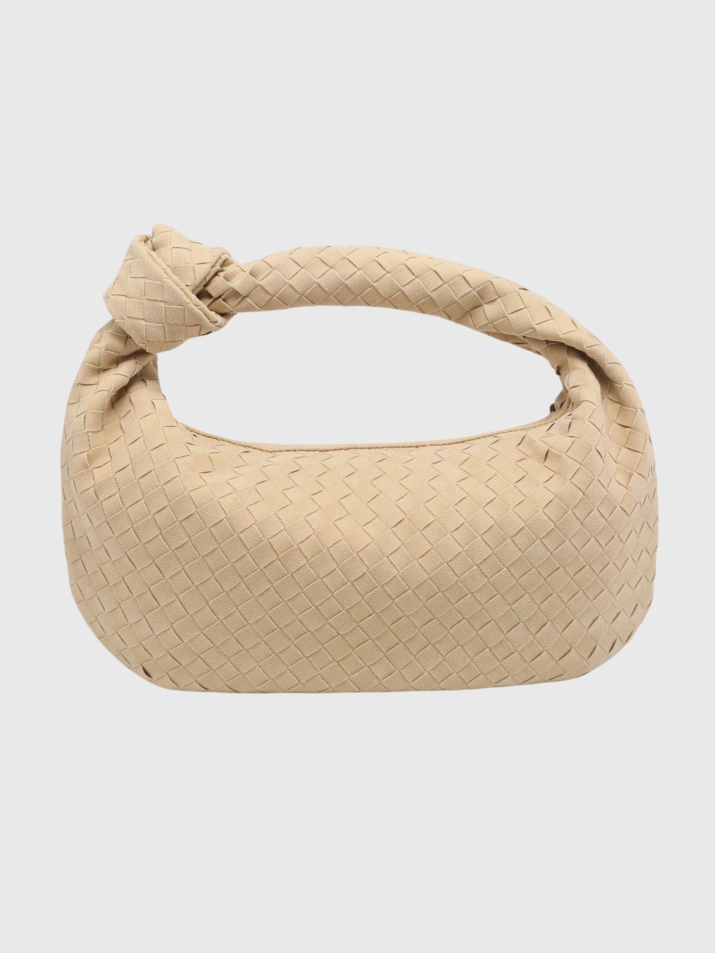 Sac Femme Moyen en Suédine Tressée – Style Élégant Noué au Quotidien