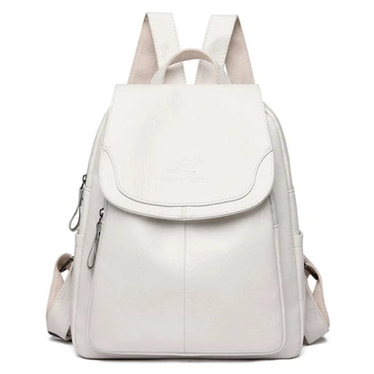 Sac à dos sécurisé en cuir pour femme