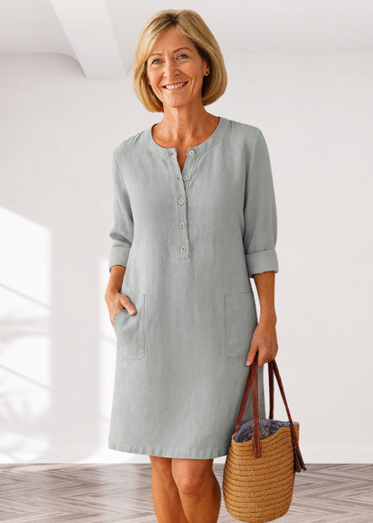 Robe Midi Classique Décontractée Femme – Coupe Ample avec Poches