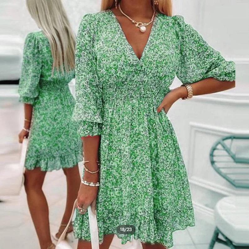 Robe fleurie élégante pour femme – Style chic et décontracté pour les fêtes d'été