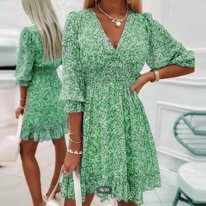 Robe fleurie élégante pour femme – Style chic et décontracté pour les fêtes d'été