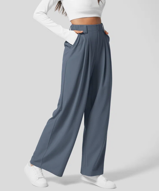 Pantalon Élégant Taille Haute et Élastique pour Femmes