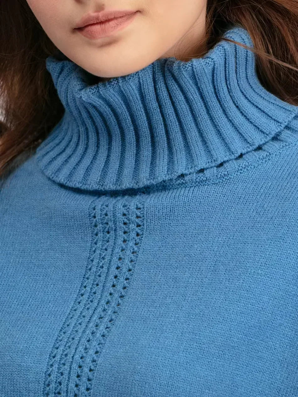 Sæt til kvinder med rullekravesweater og løse bukser - Chikt og behageligt
