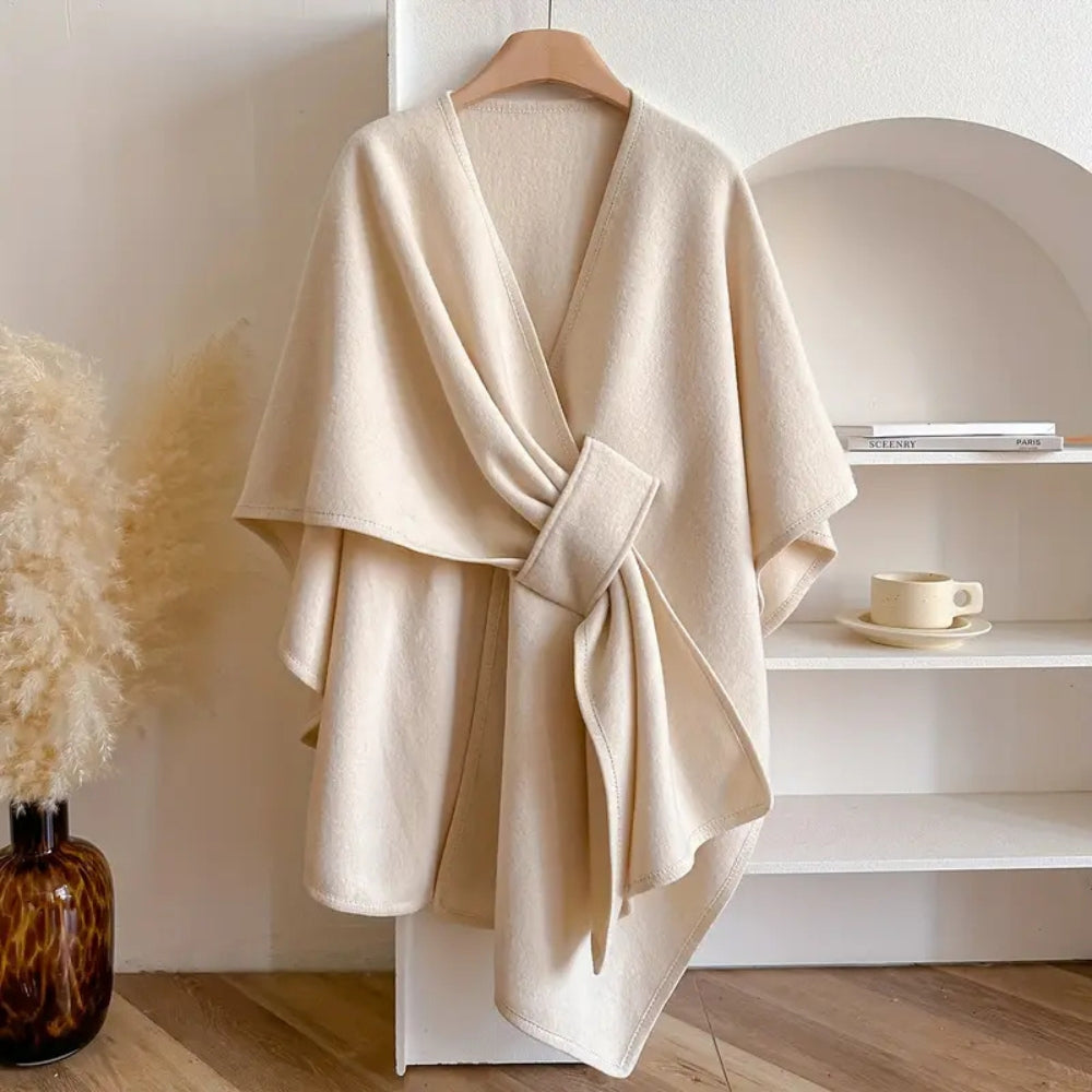 Manteau Cape Femme Élégant Poncho Hiver Coupe-Vent – Veste Chaude Surdimensionnée à Manches Longues Style Châle Doux et Chic pour Temps Froid