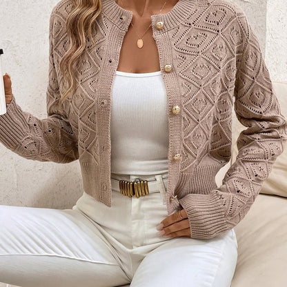 Cardigan femme boutonne ajoure - Elegant et leger