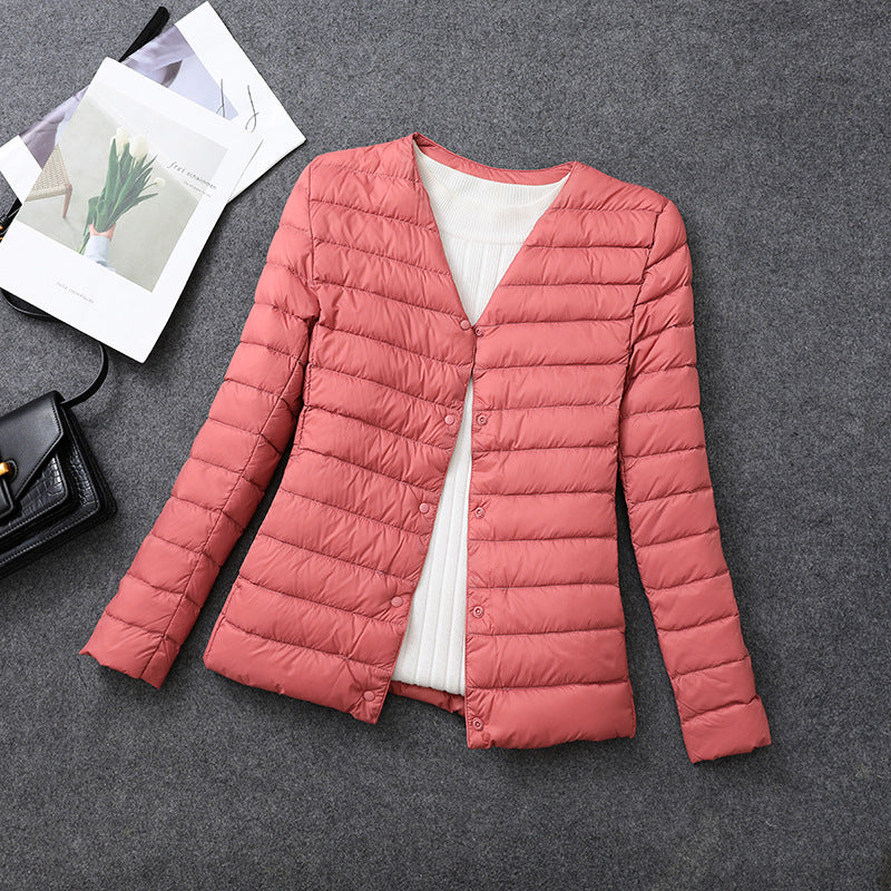 Veste légère isolante pour femme – Vêtement intérieur court à col rond