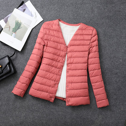 Veste légère isolante pour femme – Vêtement intérieur court à col rond