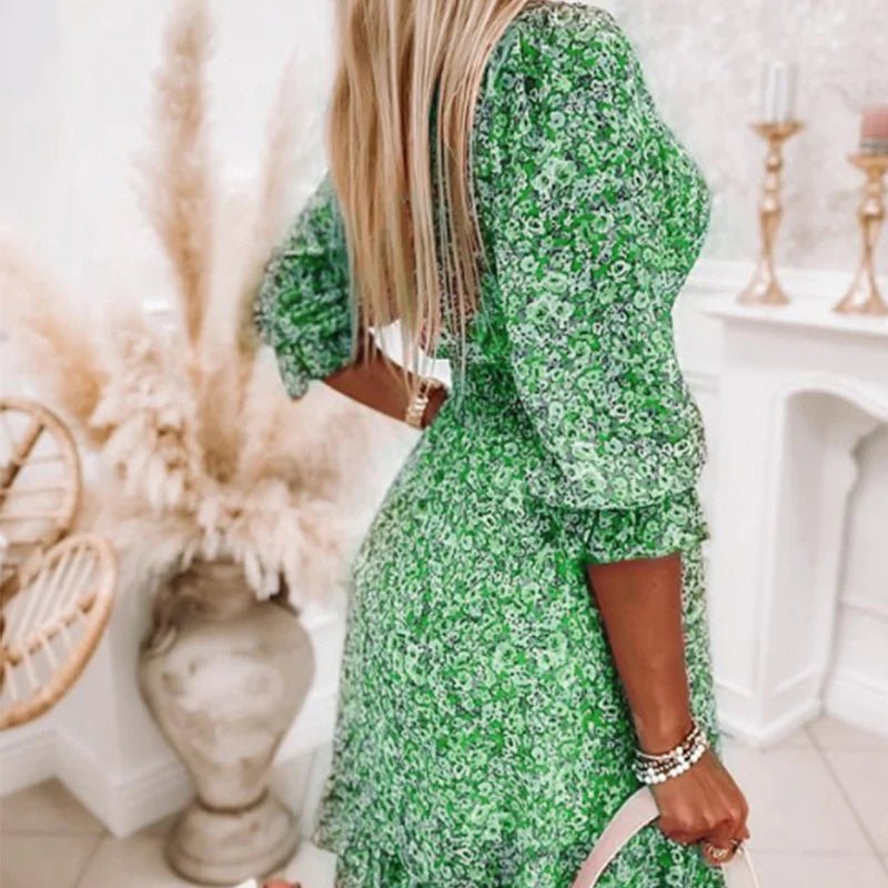 Robe fleurie élégante pour femme – Style chic et décontracté pour les fêtes d'été