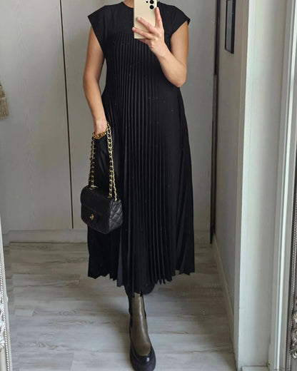 Abito maxi plissettato elegante da donna – Fluido e raffinato