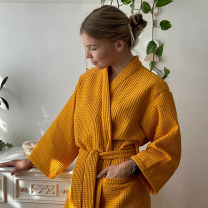 Robe de chambre coton respirant – Peignoir confortable pour spa ou maison