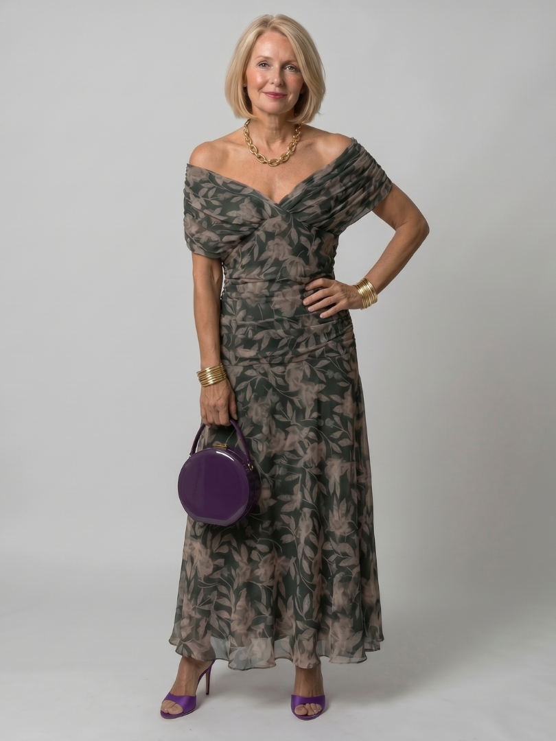 Robe midi femme epaules denudees - Fluide et romantique