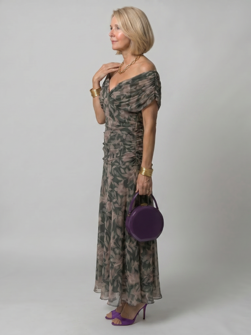 Robe midi femme epaules denudees - Fluide et romantique
