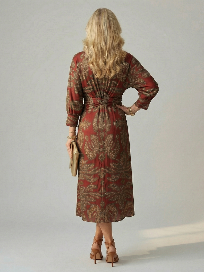Natural Wrap Midi Dress for Women - Soft and Flattering