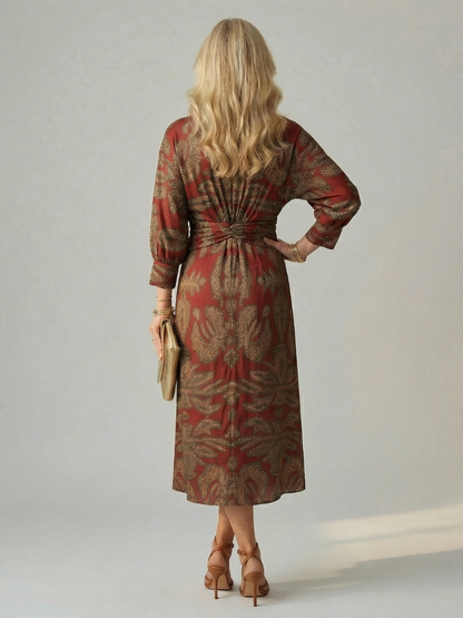 Natural Wrap Midi Dress for Women - Soft and Flattering