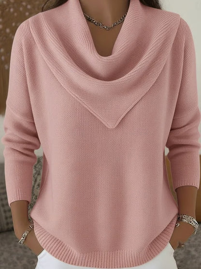 Jersey de punto acanalado con cuello amplio - Elegante y suave