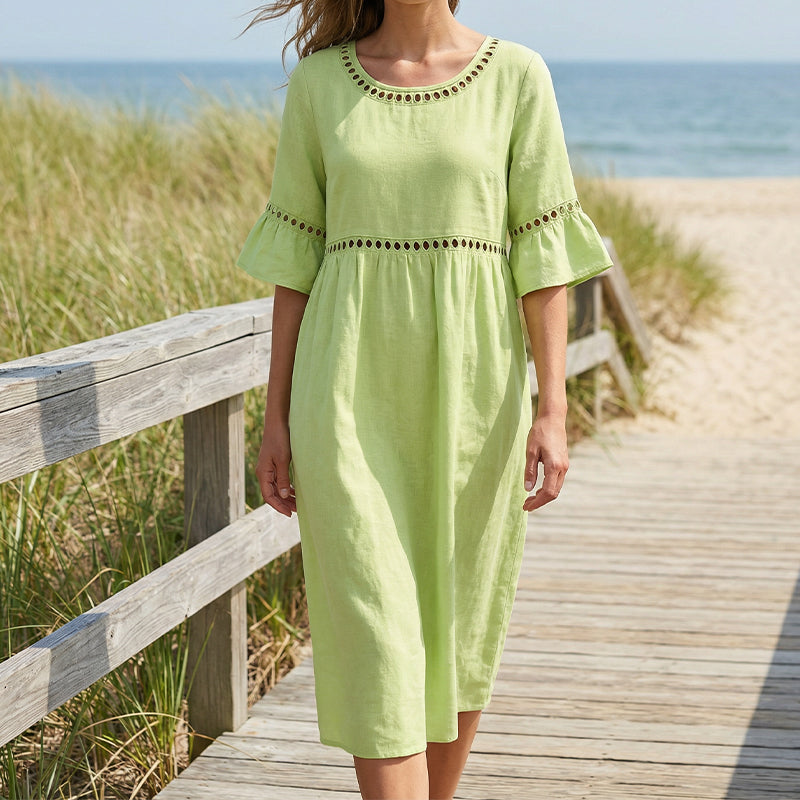 Robe midi femme ventre floute - Elegante et flatteuse