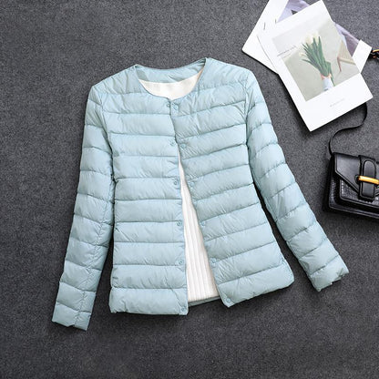 Veste légère isolante pour femme – Vêtement intérieur court à col rond