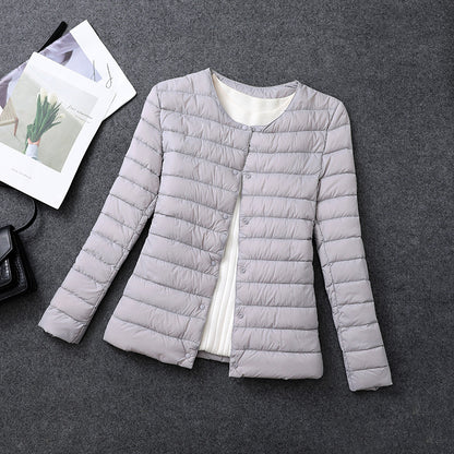 Veste légère isolante pour femme – Vêtement intérieur court à col rond