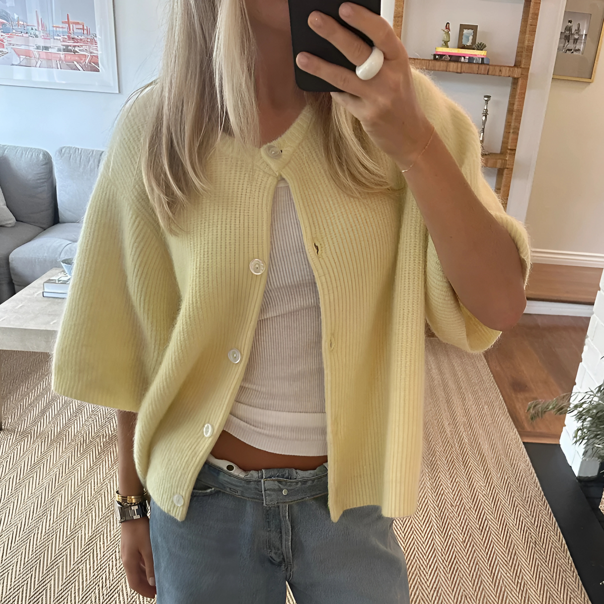 Gilet da donna a maniche corte con bottoni - Chic e leggero