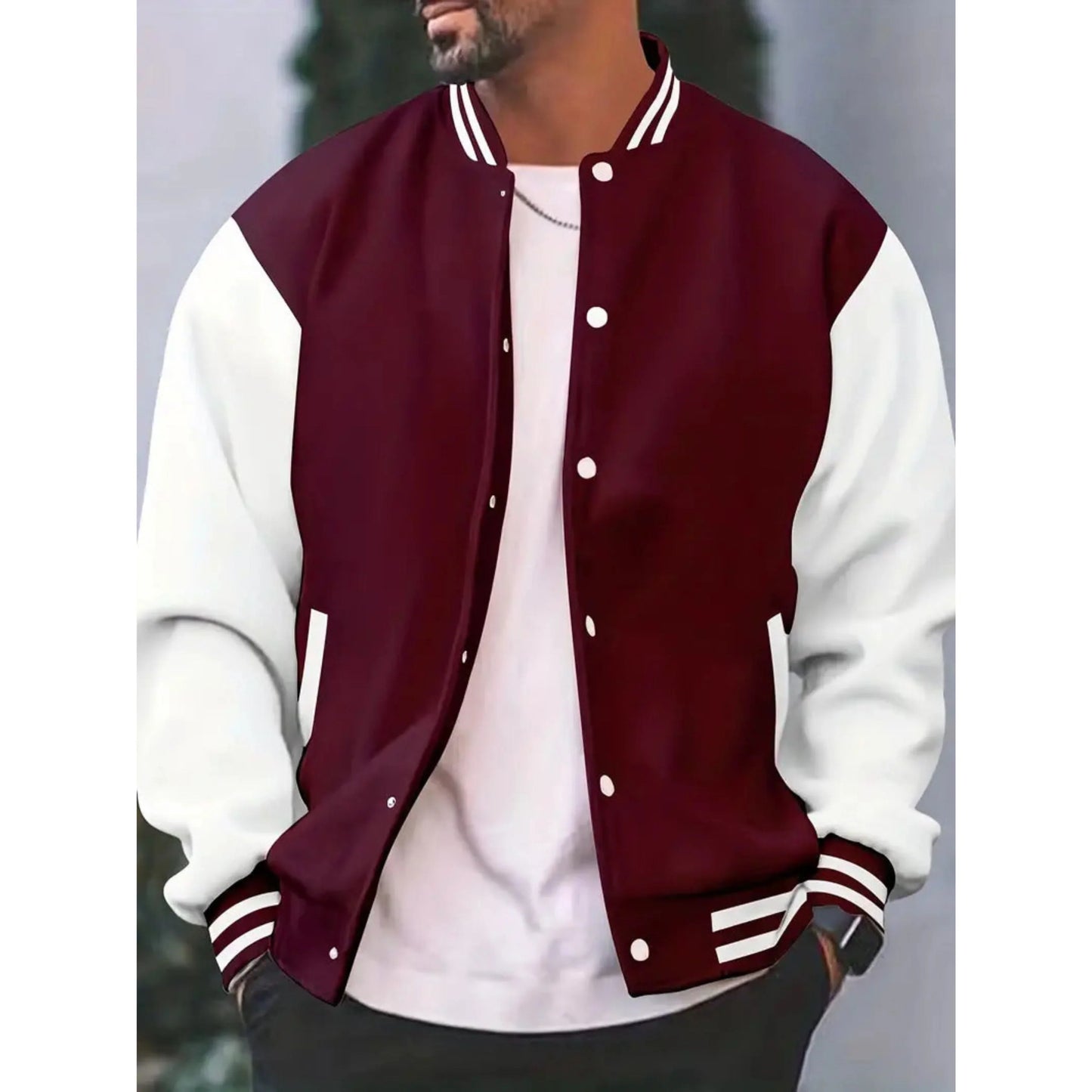 Veste Varsity Homme Premium Slim-Fit en Coton – Bomber Décontracté
