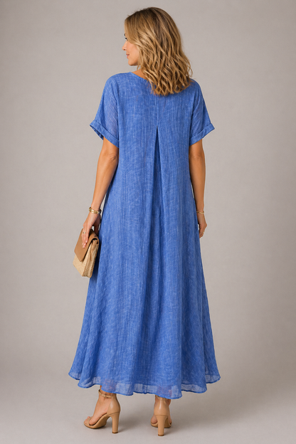 Robe femme decontractee a col V - Fluide et confortable