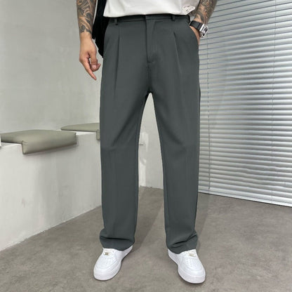 Pantalon Homme Élégant à Jambes Larges – Pantalon de Costume Oversize