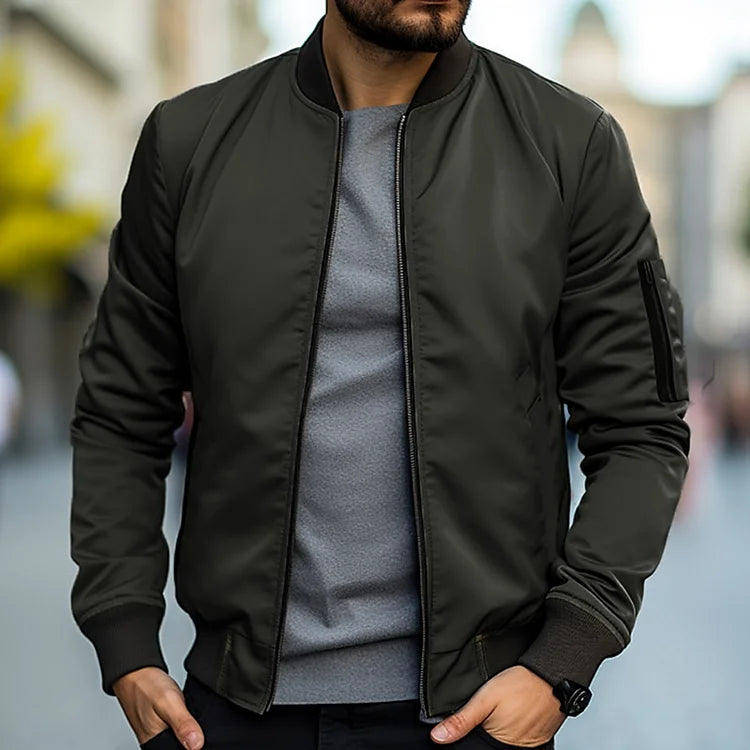 Blouson Bomber Homme à Fermeture Éclair – Stylé et Tendance