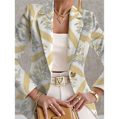 Marineblå blazer til kvinder med hvide prikker – Chic, elegant og afslappet stil