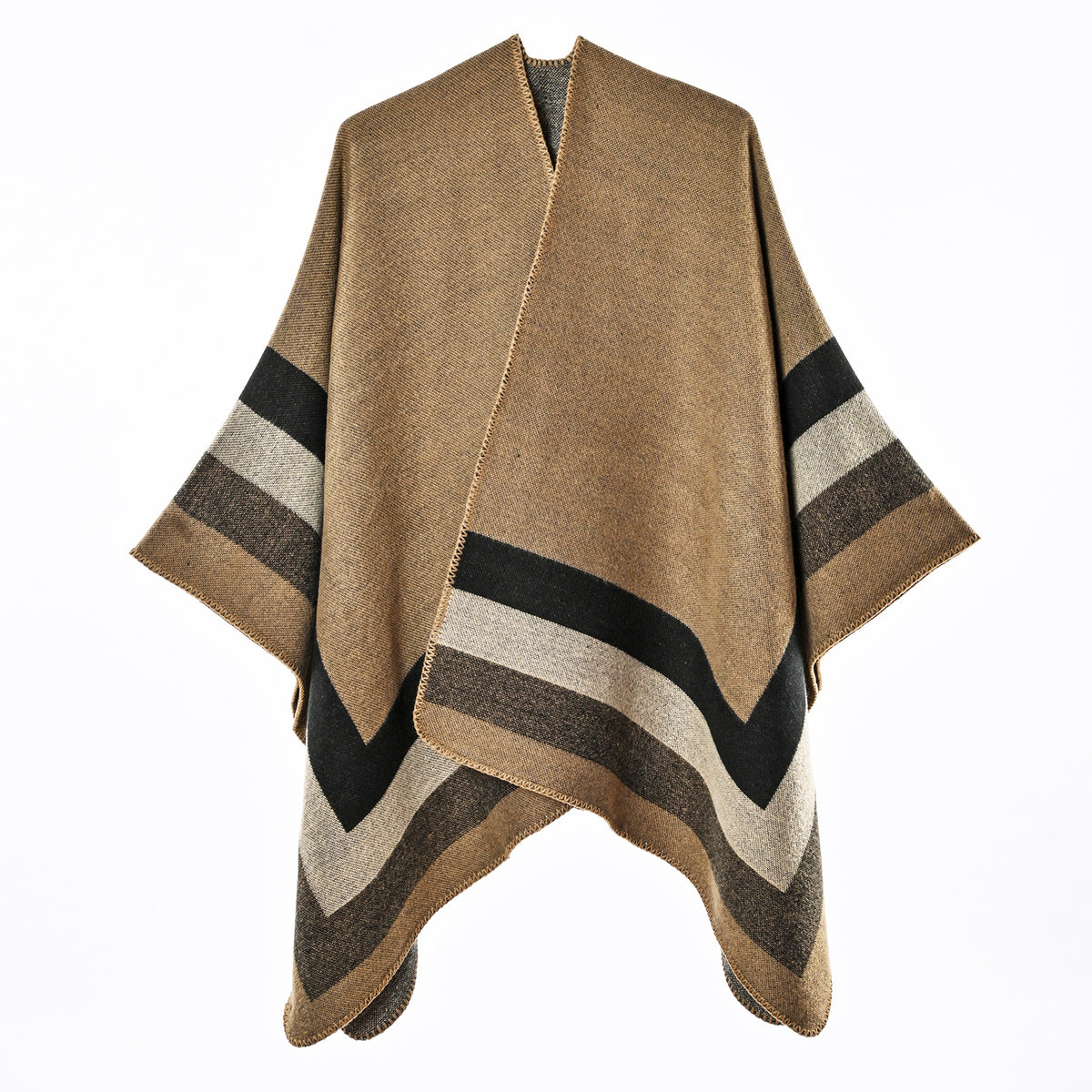 Poncho femme jacquard effet cachemire - Chic et enveloppant