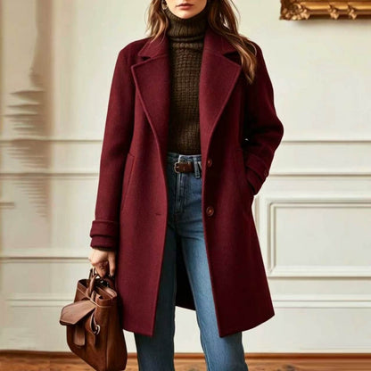 Manteau mi-long femme a revers - Retro et chic