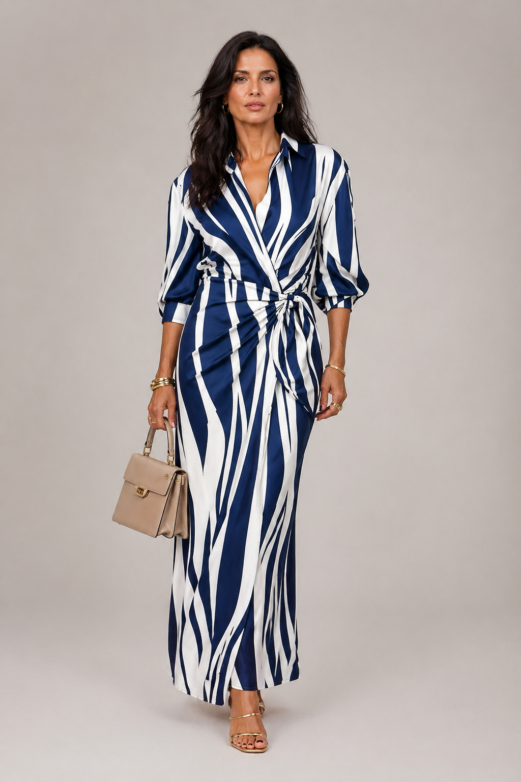Robe maxi femme fluide a col V - Legere et flatteuse