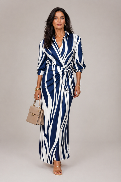 Robe maxi femme fluide a col V - Legere et flatteuse