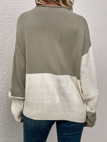 Women's relaxed-fit color-block sweater - Modern and soft