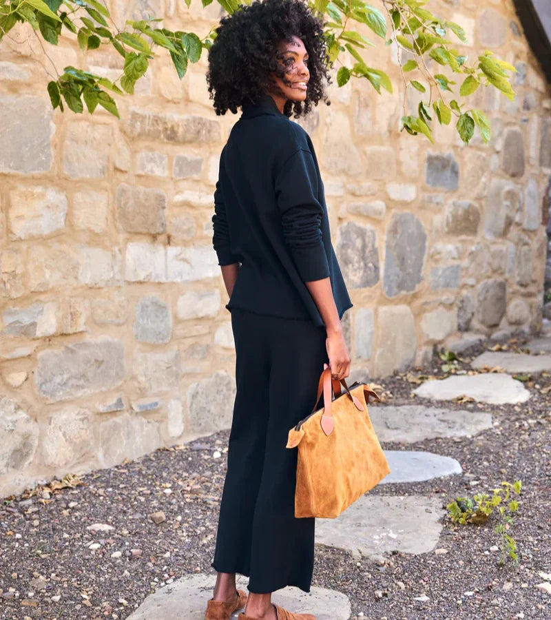 Ensemble Femme à Coupe Décontractée – Haut Col V et Pantalon Droit Décontracté