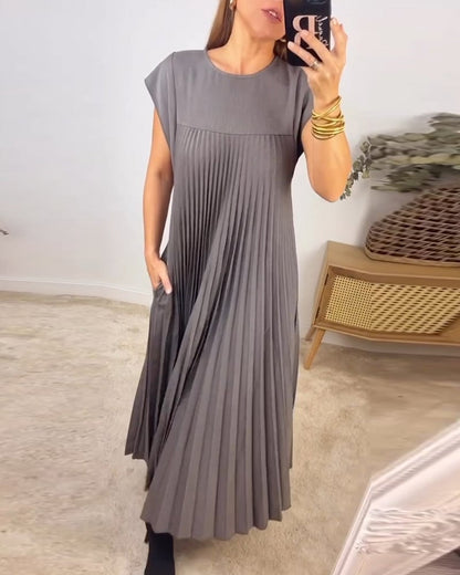 Abito maxi plissettato elegante da donna – Fluido e raffinato