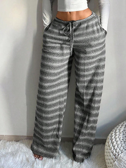 Women's wide-leg striped pants - Flowing and comfortable