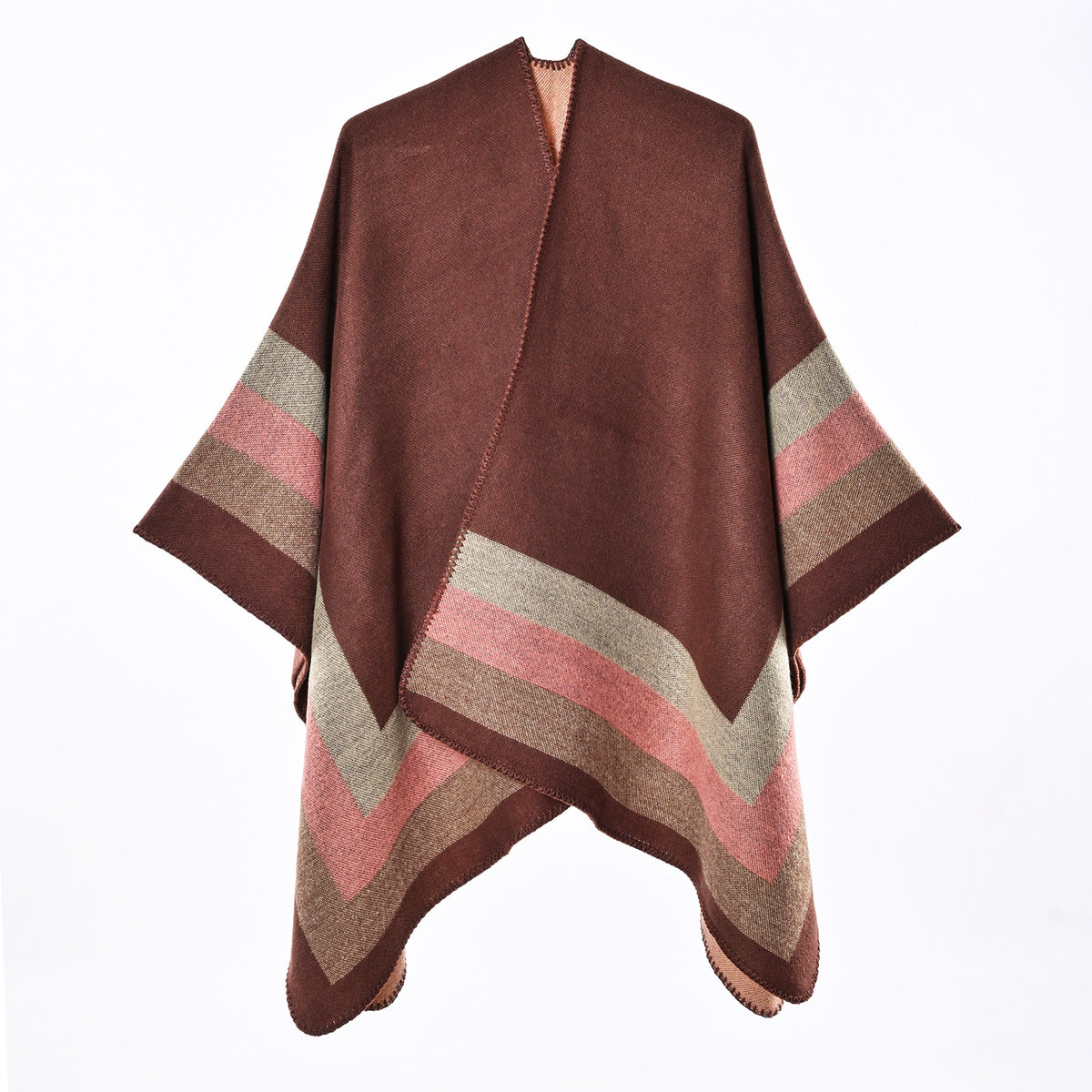 Poncho femme jacquard effet cachemire - Chic et enveloppant
