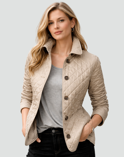 Veste femme matelassee a col et boutons - Elegante et pratique