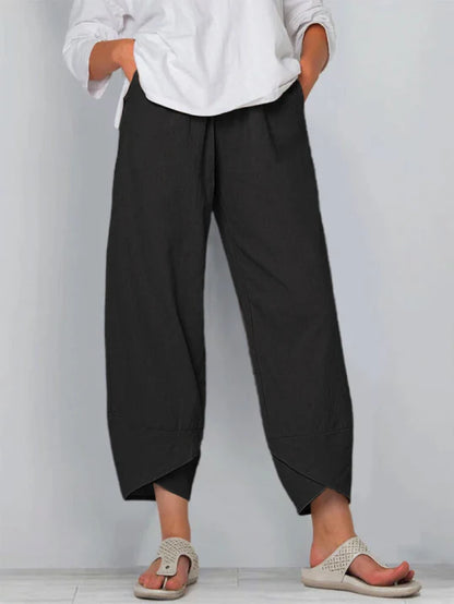 Pantalon trois-quarts décontracté pour femme – Pantalon d'été ample
