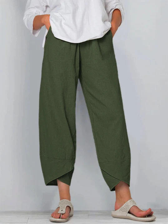 Pantalon trois-quarts décontracté pour femme – Pantalon d'été ample