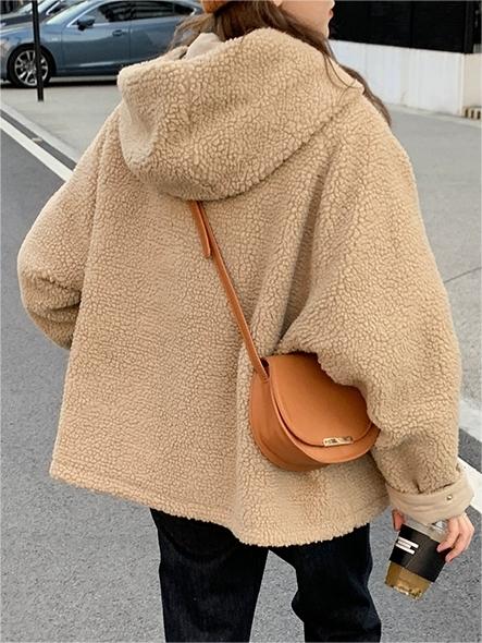 Parka Femme Élégante en Polaire Épaisse – Manteau Oversize à Capuche
