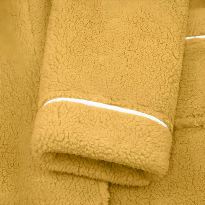 Peignoir de Confort Sherpa Unisexe – Robe de Chambre Douce en Molleton Chaud avec Ceinture et Poches, Vêtement d’Hiver Douillet pour Hommes et Femmes