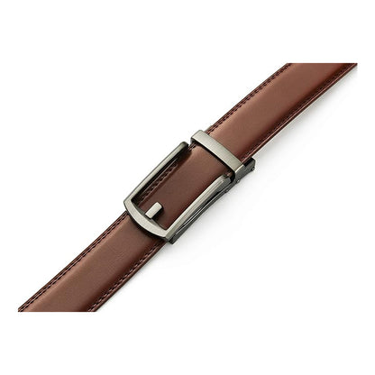 Leather ratchet belt for men with snap fastener – Casual and formal adjustable style