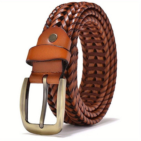 Ceinture Homme en Cuir Tressé Premium - Accessoire Décontracté Élégant