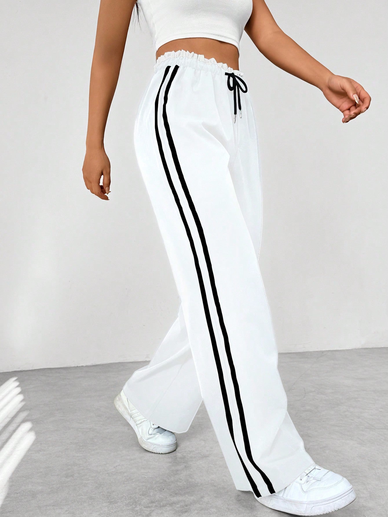Pantalon large tendance sportif pour femme