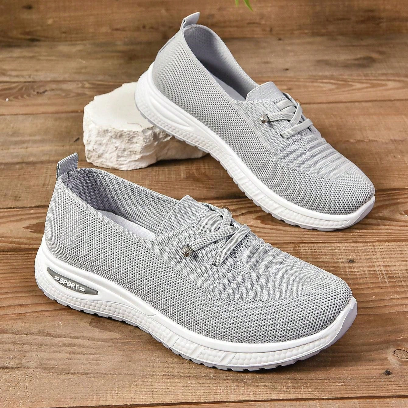 Women's Orthopedic Slip-On Sneakers with Wide Toe – Daily Comfort