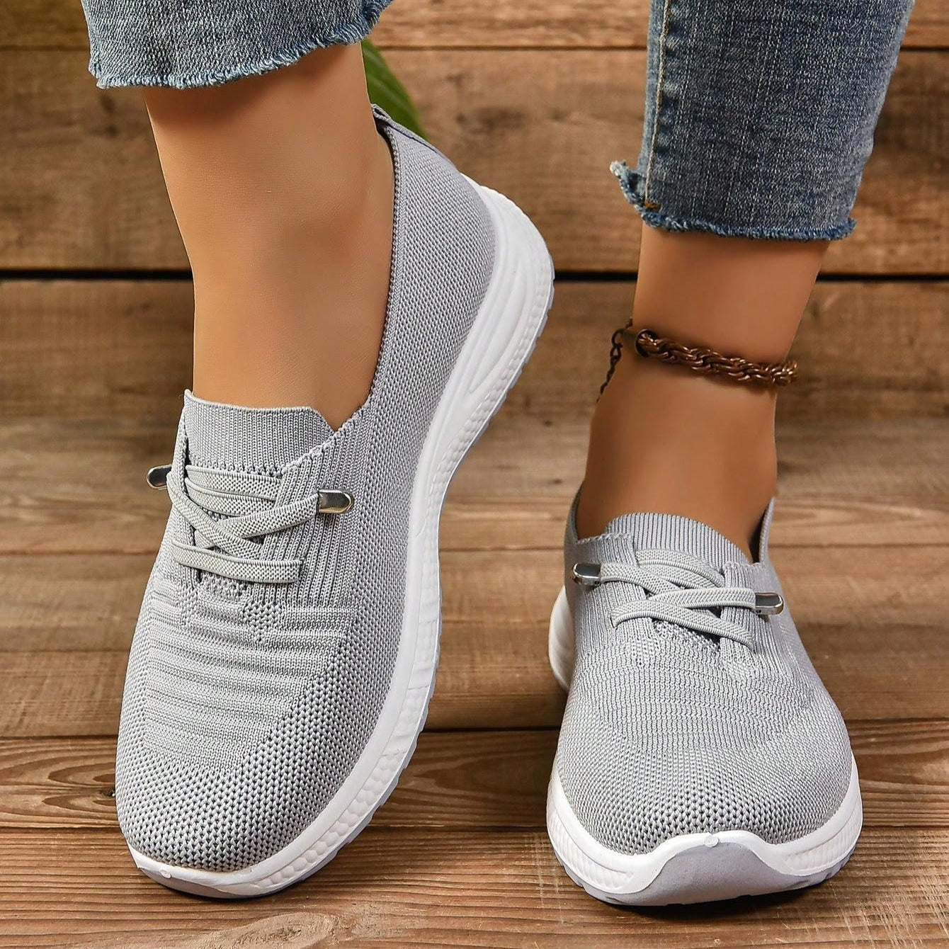 Women's Orthopedic Slip-On Sneakers with Wide Toe – Daily Comfort